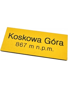 Magnes tabliczka ze szczytu KOSKOWA GÓRA Beskid Makowski