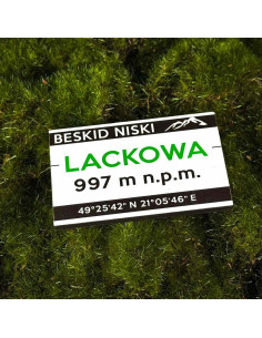 Magnes drewniany tabliczka LACKOWA Beskid Niski 2