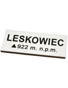 Magnes drewniany tabliczka szczytowa LESKOWIEC Beskid Mały